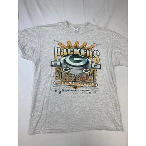 1997 Vintage Green Bay Packers Super Bowl 31 Champions Shirt-XL Autographs Print